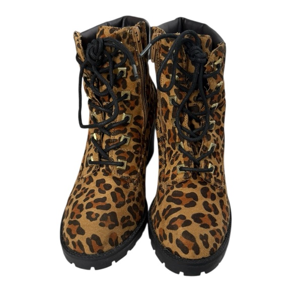 Zigi Soho Leopard Print Lace-Up Heeled Combat Boots Size 8 Women’s - Picture 8 of 12